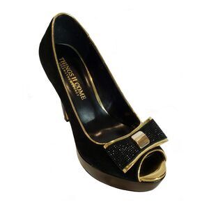 THINGS II COME Womens Black 1" Platform Madison Pumps Shoes 5.5 M